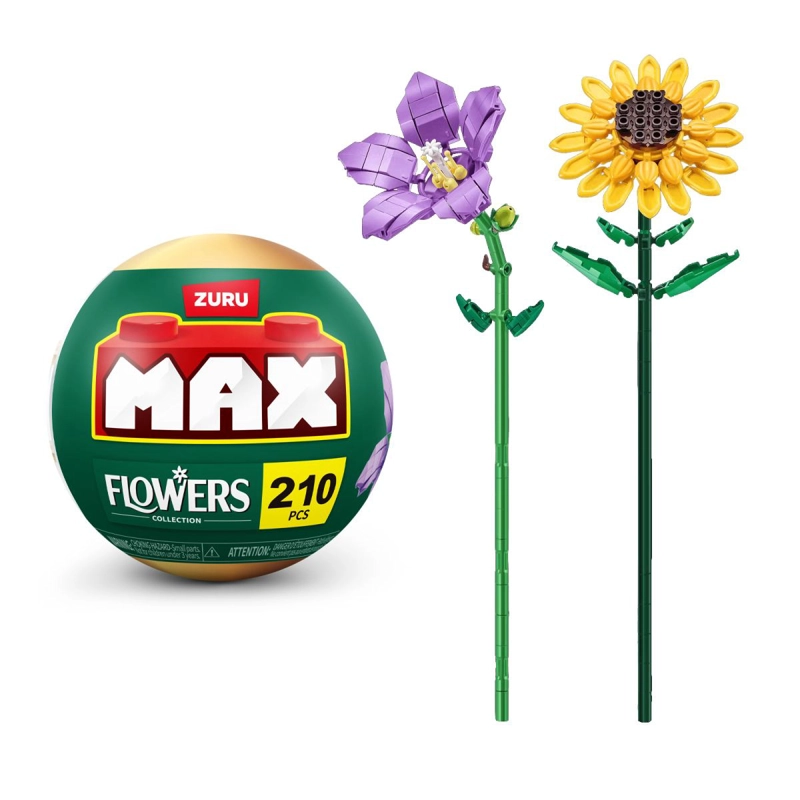 SET BLOQUES FLORES MAX - CON DIFERENTES MODELOS DE PIEZAS - PLATYCODON Y GIRASOL - 1