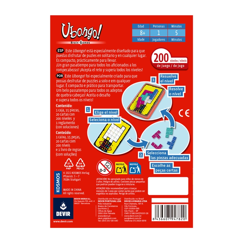 JUEGO DE MESA UBONGO BRAIN GAMES - 2