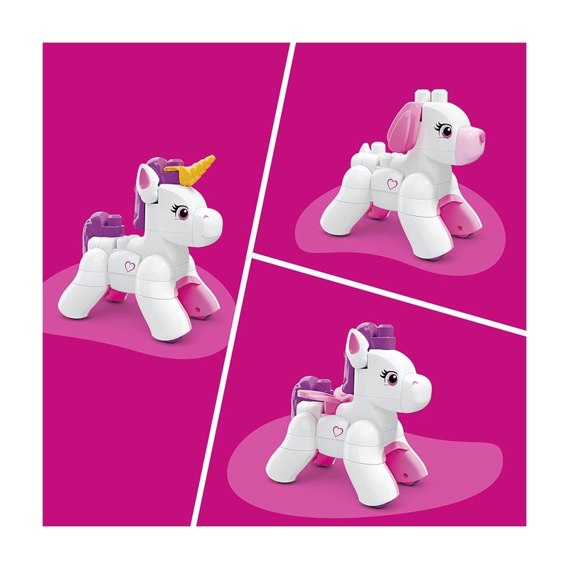 MEGA BLOKS JUGUETE DE CONSTRUCCION  3 EN 1 UNICORNIO ARMA Y BRILLA - 2
