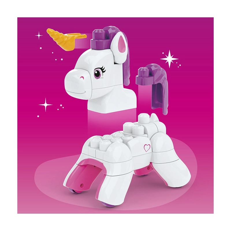 MEGA BLOKS JUGUETE DE CONSTRUCCION  3 EN 1 UNICORNIO ARMA Y BRILLA - 3