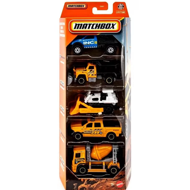 PACK DE 5 AUTOS MATCHBOX - CONSTRUCTION CREW - 1