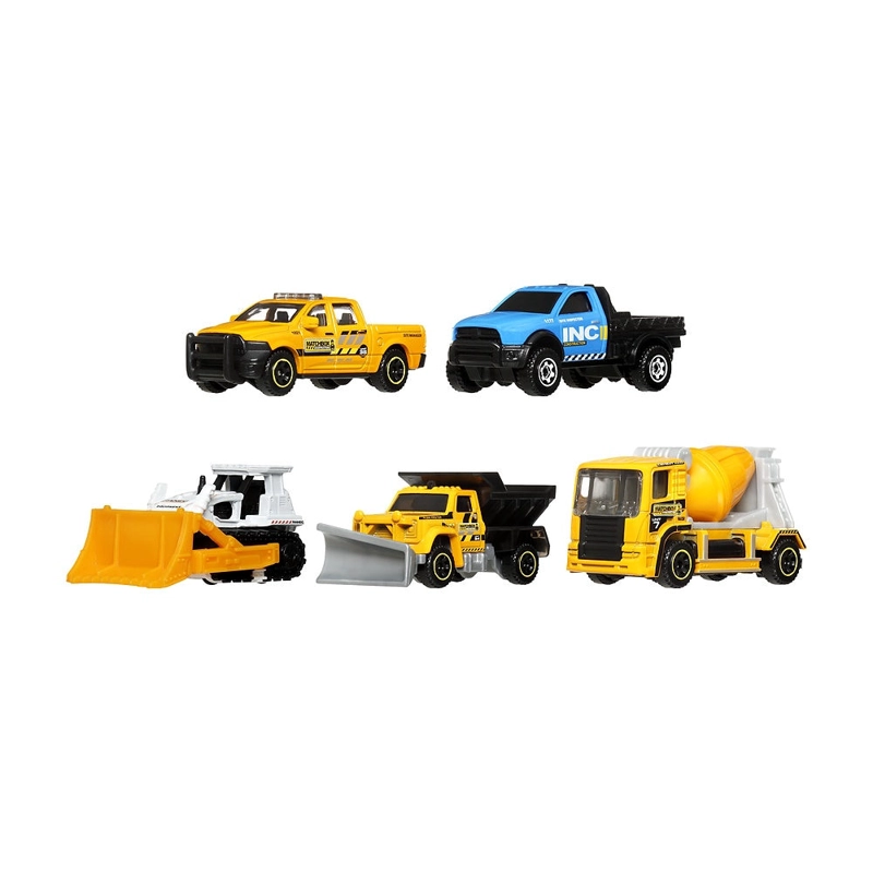 PACK DE 5 AUTOS MATCHBOX - CONSTRUCTION CREW - 2