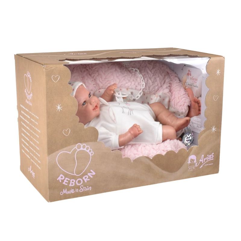 MUÑECA REBORN MAR ROSA CON COJIN 35 CM ARIAS - 1