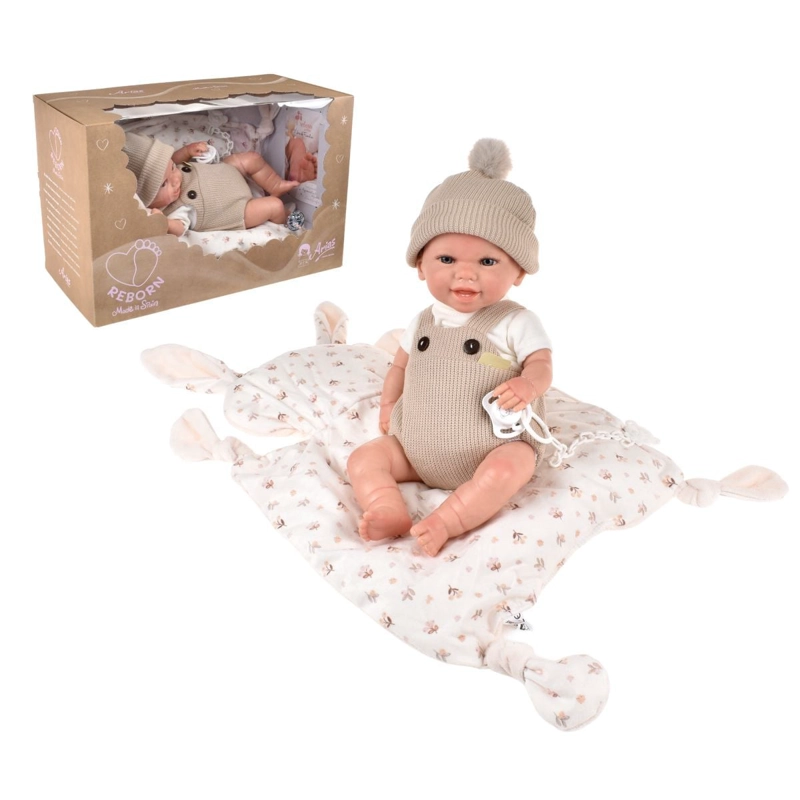 MUÑECA REBORN MATEO BEIGE CON COJIN 35 CM ARIAS - 1