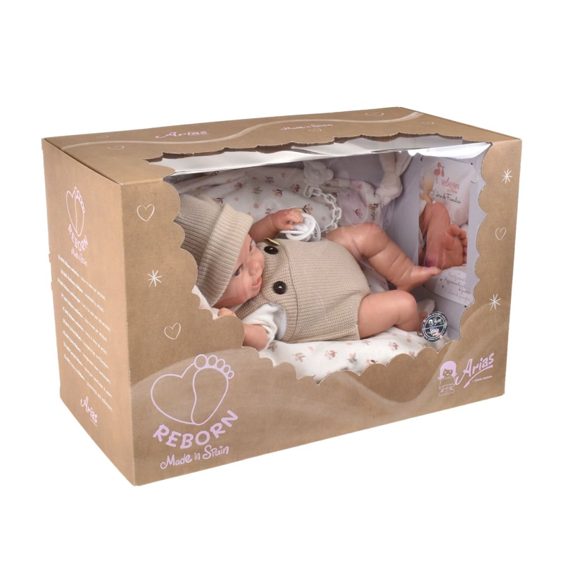 MUÑECA REBORN MATEO BEIGE CON COJIN 35 CM ARIAS - 2