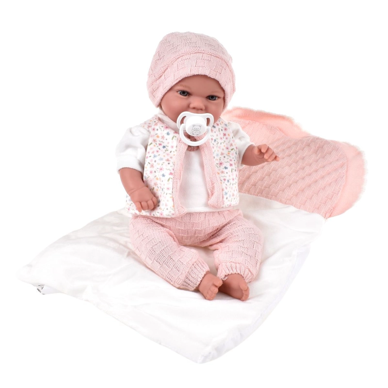 MUÑECO DE PESO ELEGANCE BABYTO ROSA CON MANTA 35 CM ARIAS - 4