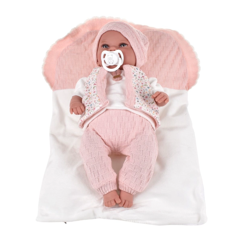 MUÑECO DE PESO ELEGANCE BABYTO ROSA CON MANTA 35 CM ARIAS - 5