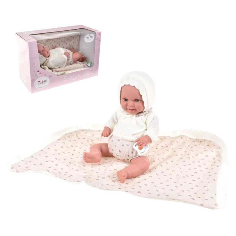 MUÑECO DE PESO ELEGANCE BABYTO BEIGE CON MANTA 35 CM ARIAS - 1