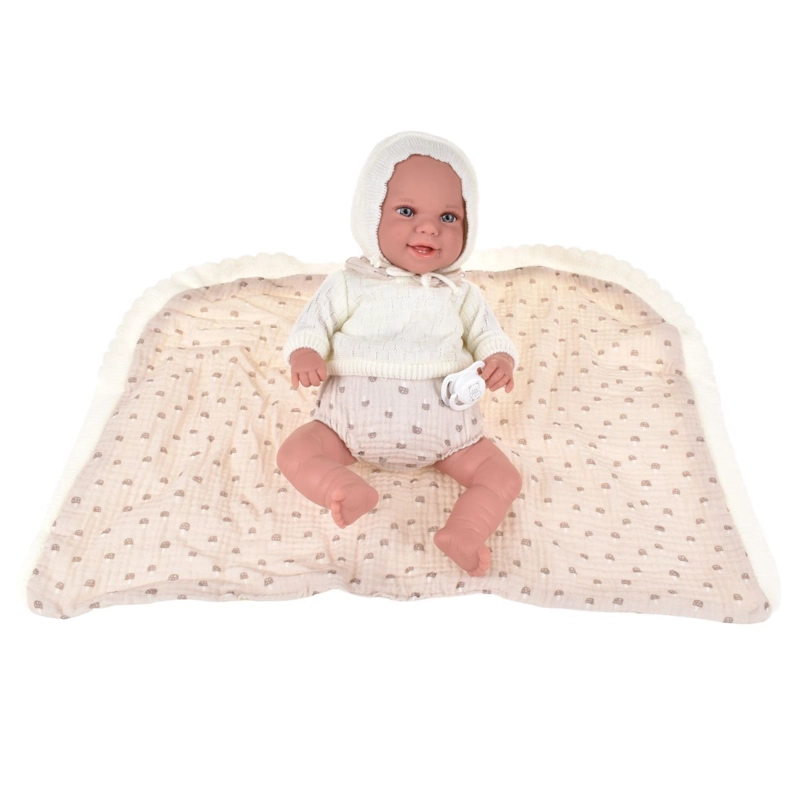 MUÑECO DE PESO ELEGANCE BABYTO BEIGE CON MANTA 35 CM ARIAS - 5