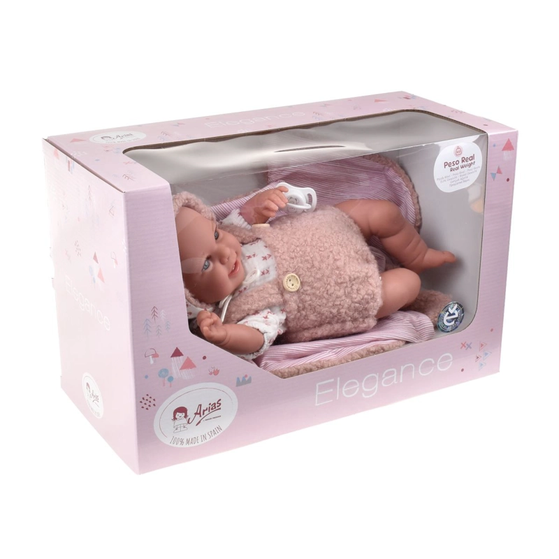 MUÑECO DE PESO ELEGANCE BABYTO ROSA CON MANTA 35 CM ARIAS - 2