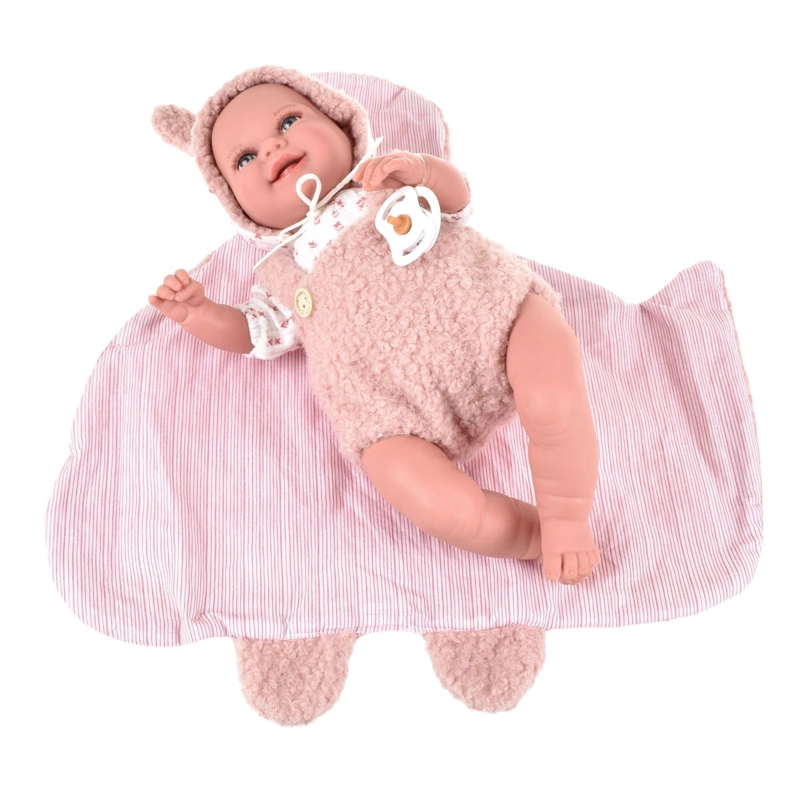 MUÑECO DE PESO ELEGANCE BABYTO ROSA CON MANTA 35 CM ARIAS - 5