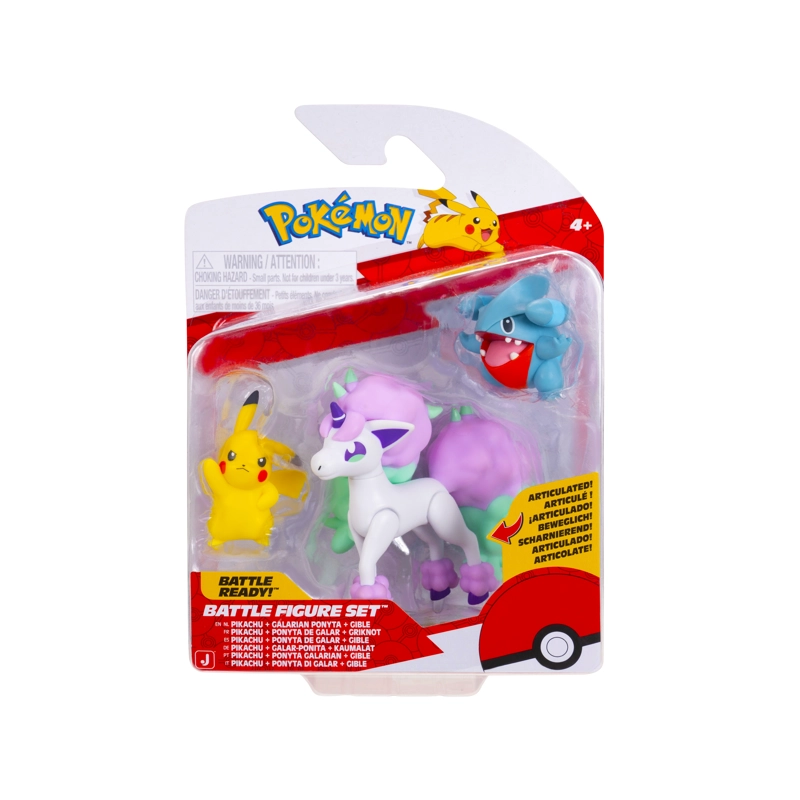 POKEMON PACK 3 FIGURAS - PIKACHU + GALARIAN PONYTA + GIBLE - 1