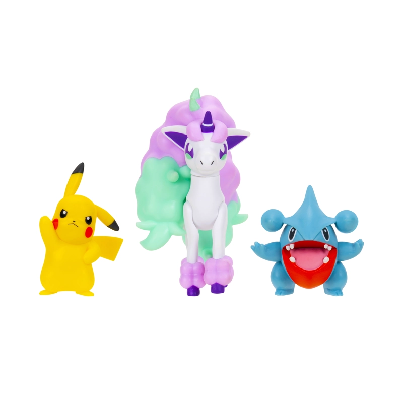 POKEMON PACK 3 FIGURAS - PIKACHU + GALARIAN PONYTA + GIBLE - 2