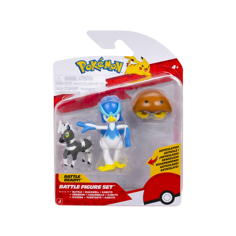 POKEMON PACK 3 FIGURAS - BLITZLE + QUAXWELL + KABUTO - 1
