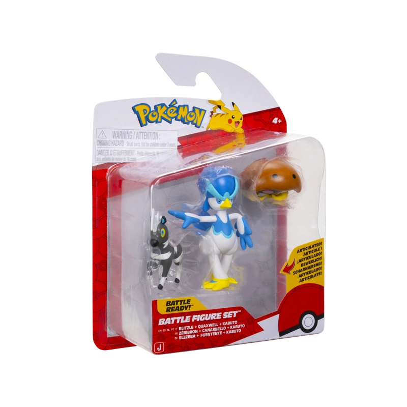 POKEMON PACK 3 FIGURAS - BLITZLE + QUAXWELL + KABUTO - 3