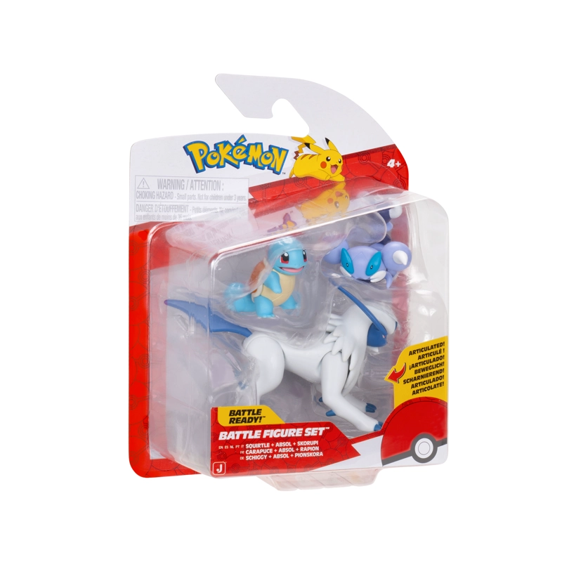 POKEMON PACK 3 FIGURAS - SQUIRTLE + ABSOL + SKORUPI - 3