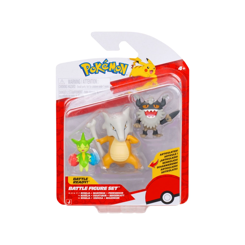 POKEMON PACK 3 FIGURAS - ROSELIA + MAROWAK + PERRSERKER - 1