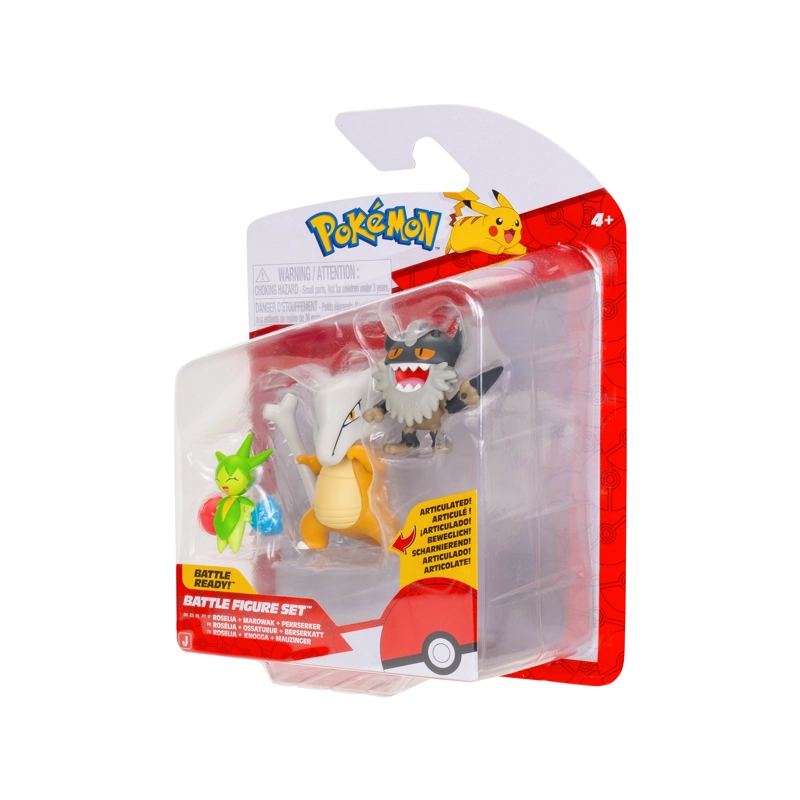 POKEMON PACK 3 FIGURAS - ROSELIA + MAROWAK + PERRSERKER - 3