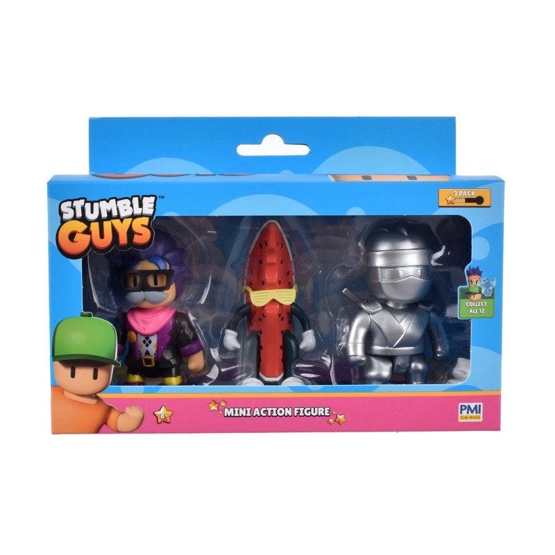 PACK 3 FIGURAS 8 CMS STUMBLE GUYS - WATERMELON GUY - 3