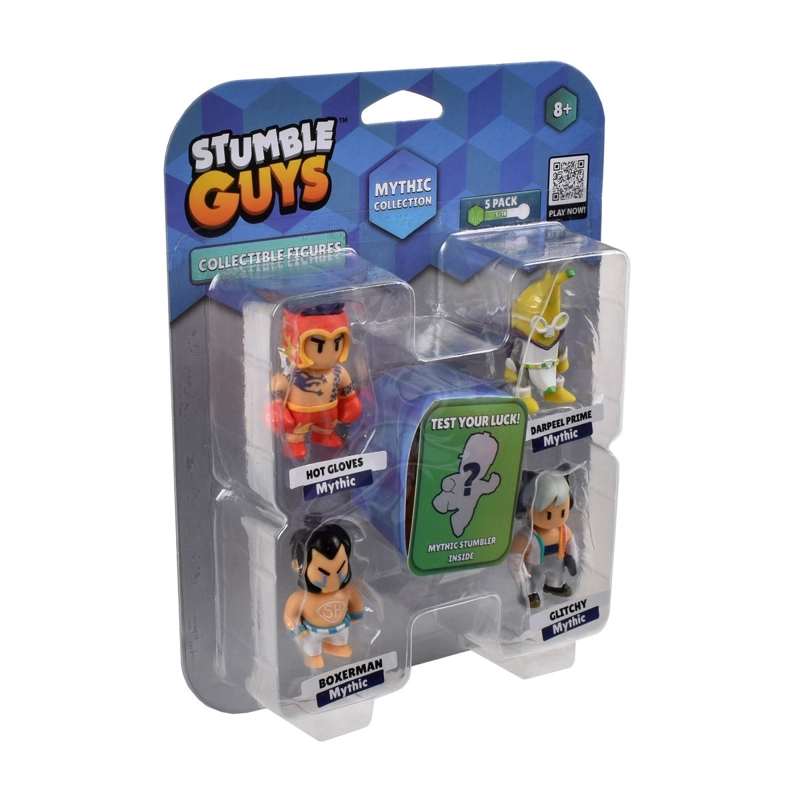 PACK DE 5 FIGURAS 5 CMS STUMBLE GUYS MYTHIC - HOT GLOVES - 2