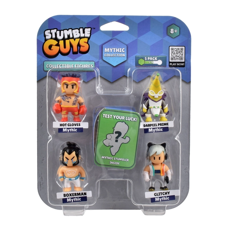 PACK DE 5 FIGURAS 5 CMS STUMBLE GUYS MYTHIC - HOT GLOVES - 3