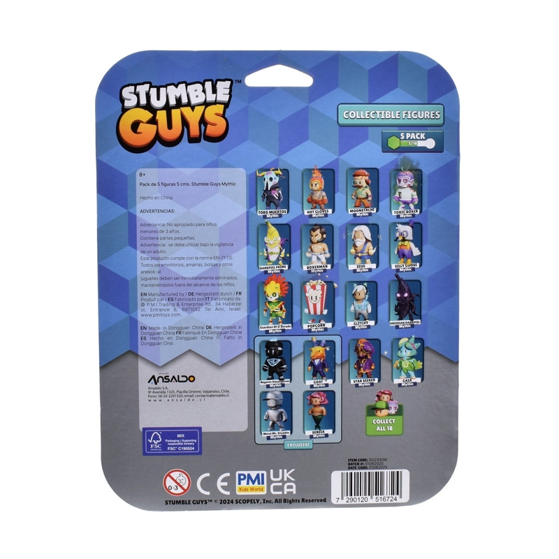 PACK DE 5 FIGURAS 5 CMS STUMBLE GUYS MYTHIC - TORO MUERTOS - 4