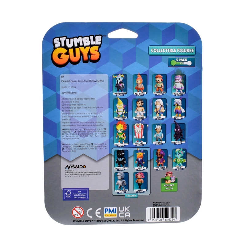 PACK DE 5 FIGURAS 5 CMS STUMBLE GUYS - GUARDIAN OF EL DORADO - 4
