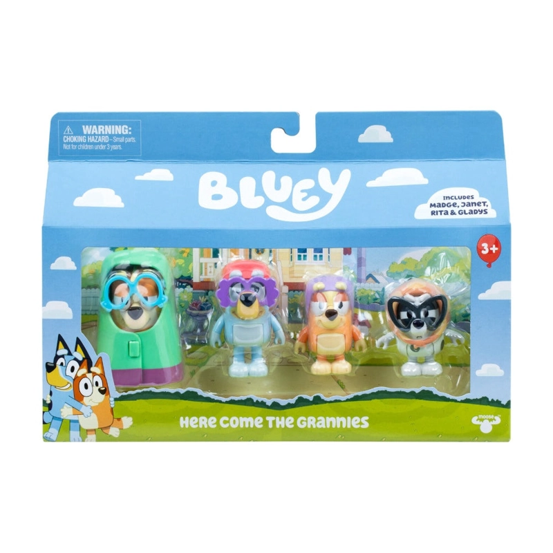 BLUEY PACK DE 4 FIG. S14 - AHI VIENEN LAS ABUELAS - 1