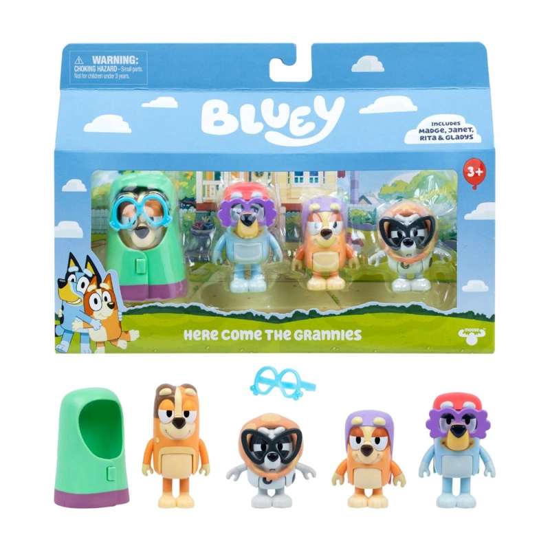 BLUEY PACK DE 4 FIG. S14 - AHI VIENEN LAS ABUELAS - 2
