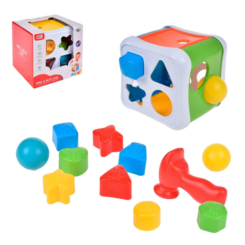CUBO 2 EN 1 CON FIGURAS DE ENCAJE - AMARILLO - 1