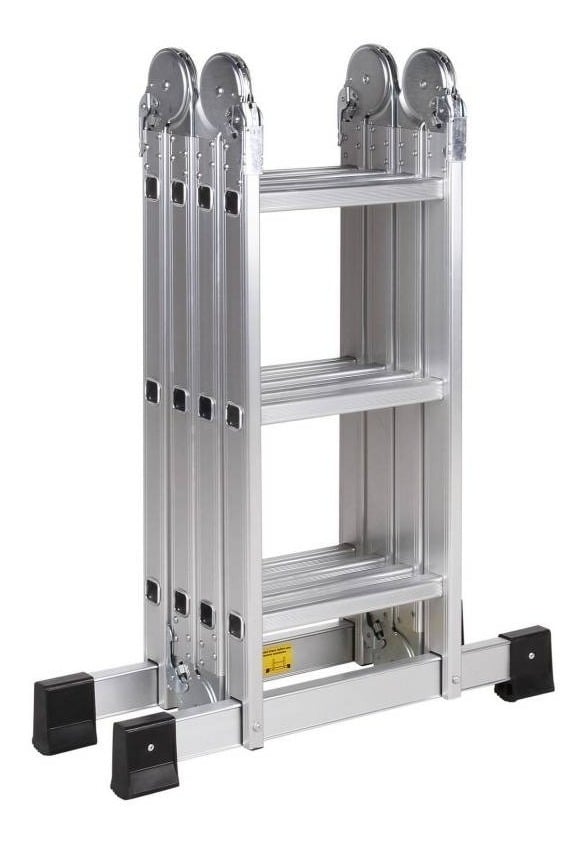 ESCALERA IGPRO MULTIPROPÓSITO 3.7 MT 12 PELDAÑOS GRIS - 1
