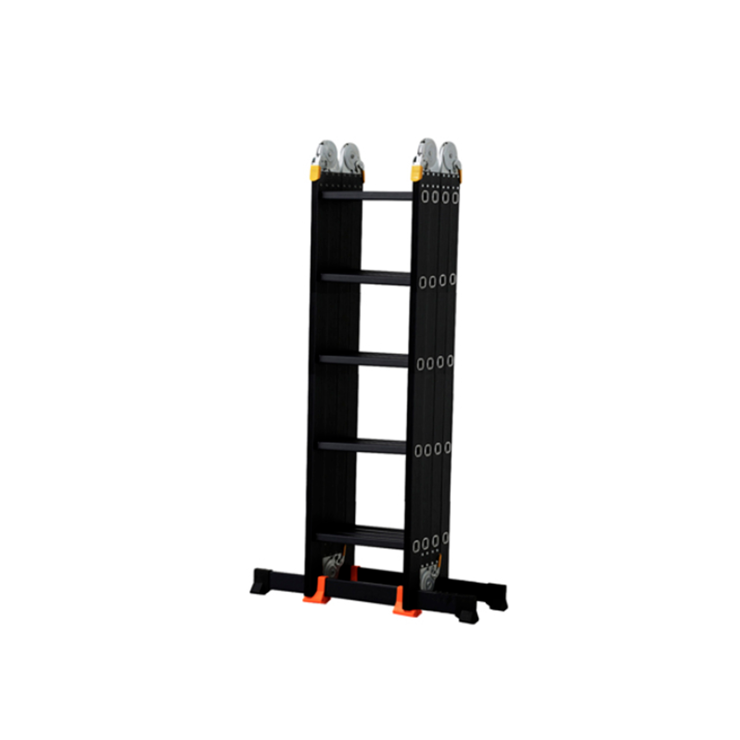 ESCALERA IGPRO PROFESIONAL HEAVY DUTY 5.7 MT 20 PELDAÑOS NEGRA NEGRO - 1