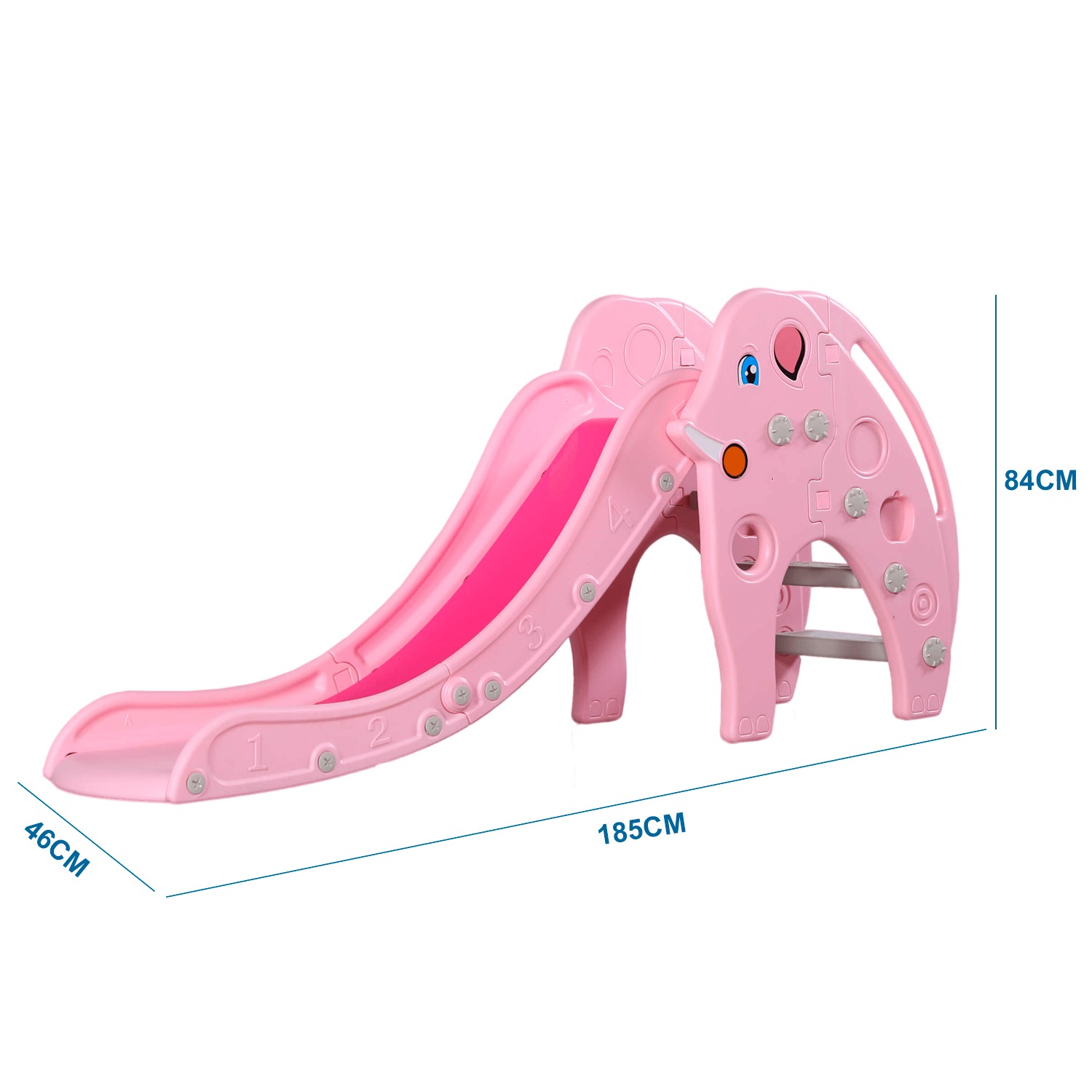 RESBALIN ELEFANTE 2 EN 1 CON ARO BALONCESTO ROSADO - 3