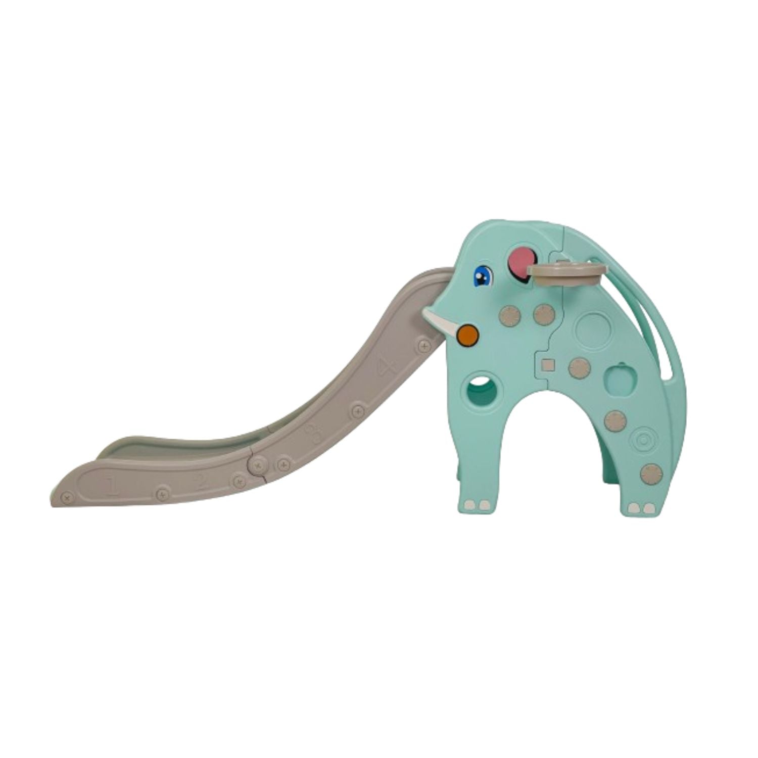 RESBALIN ELEFANTE 2 EN 1 CON ARO BALONCESTO AZUL - 1