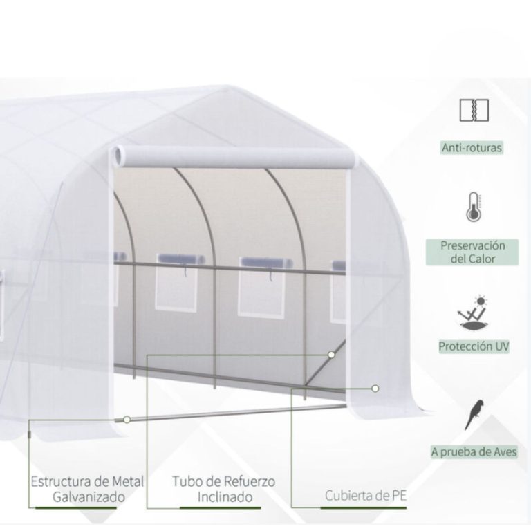 INVERNADERO TUNEL 24M2 8X3X2 BLANCO - 4