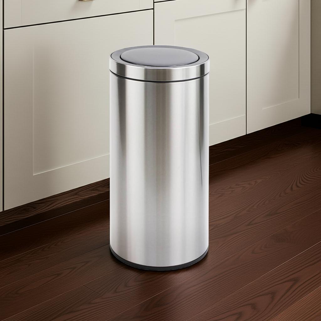 BASURERO METALICO ACERO INOXIDABLE 40L CON SENSOR - 2