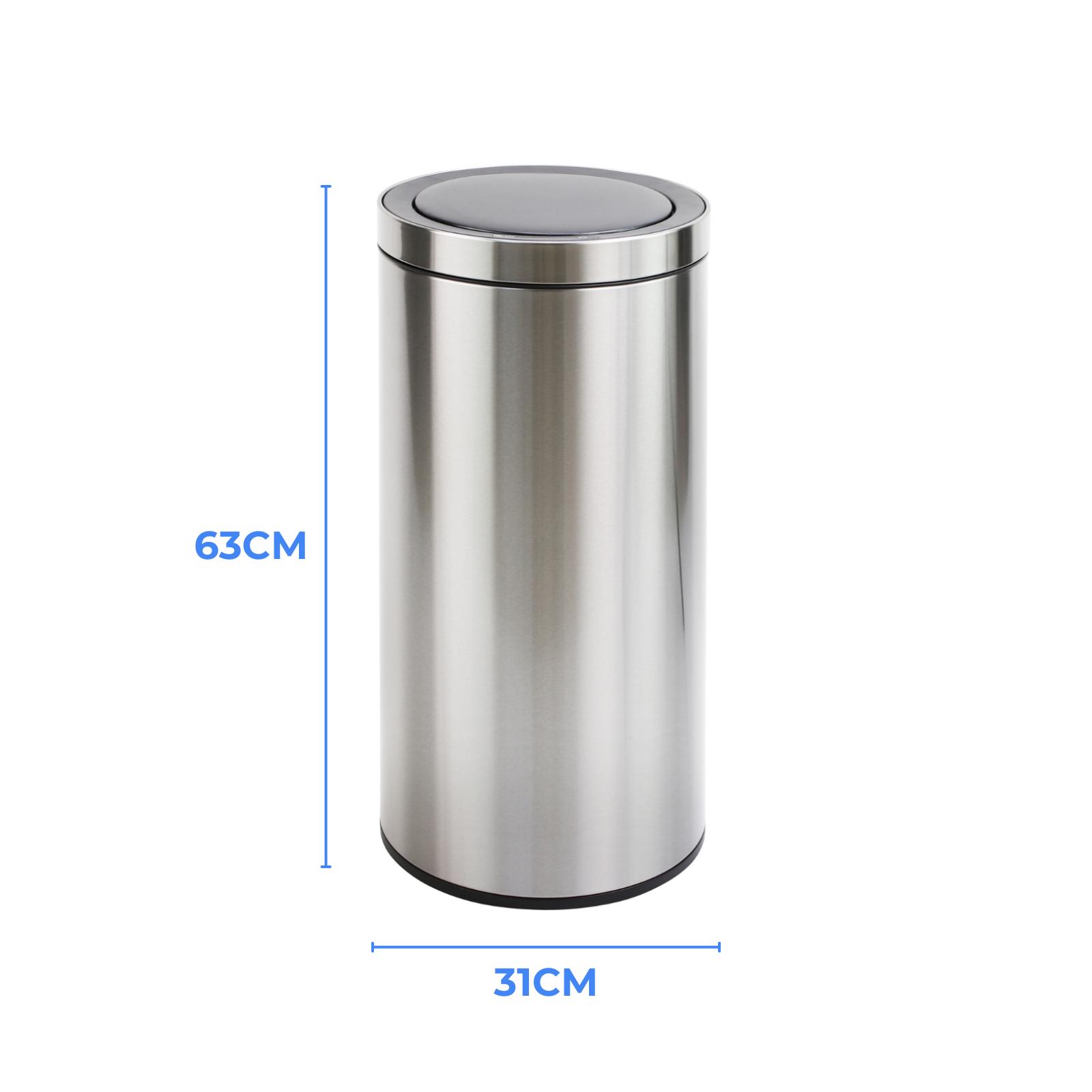 BASURERO METALICO ACERO INOXIDABLE 40L CON SENSOR - 4
