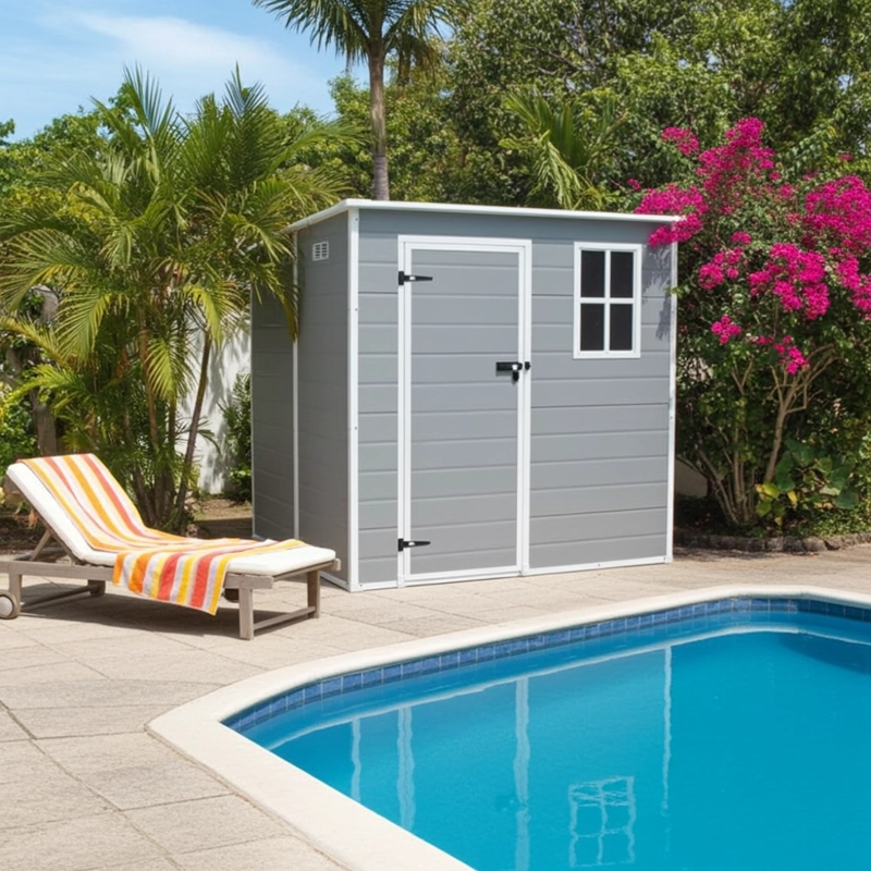 BODEGA JARDIN PLASTICO 6X6FT GRIS 3,3 M2 - 5