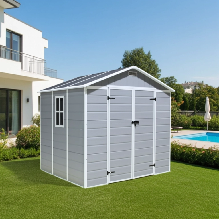 BODEGA JARDIN PLASTICO 7.5×6.5FT GRIS 4,6 M2 - 4
