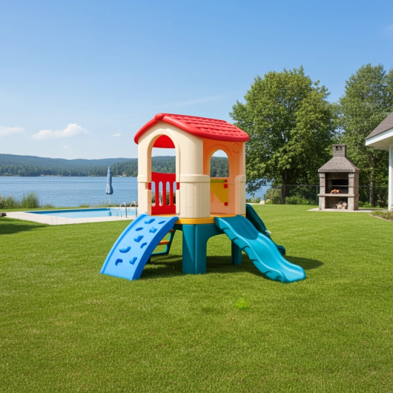 CASA DE JUEGOS PARA NIÑOS CON RESBALIN Y TREPADOR - 1