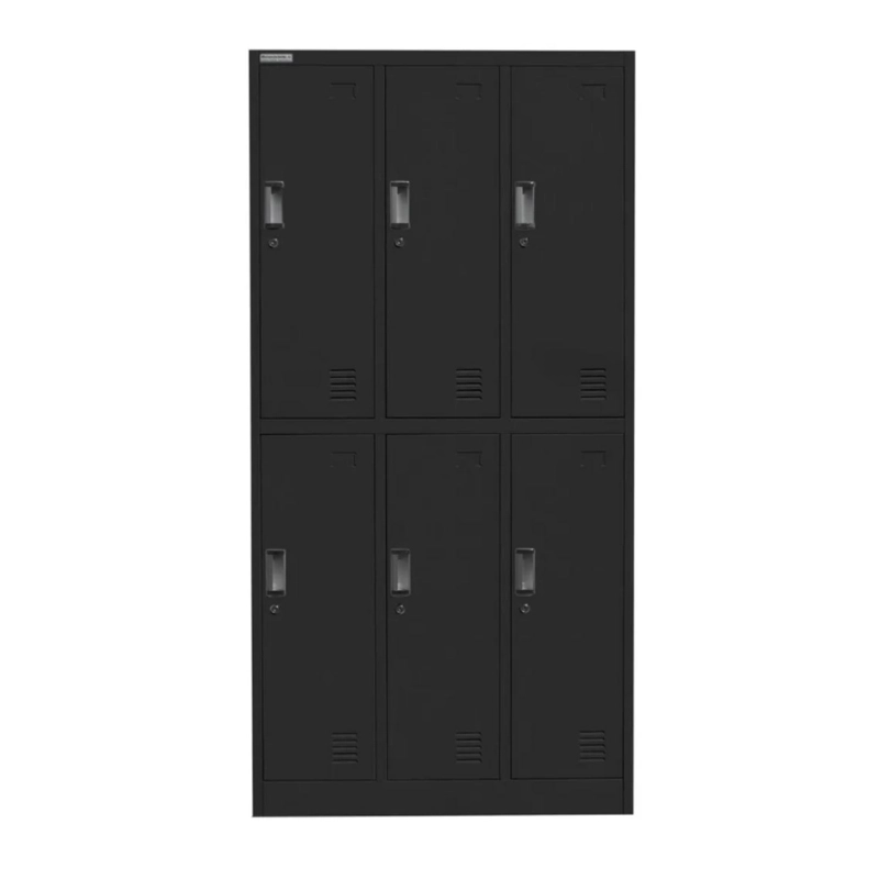 LOCKER 3 CUERPOS 6 CASILLEROS 183X90X40CM COLOR NEGRO - 2
