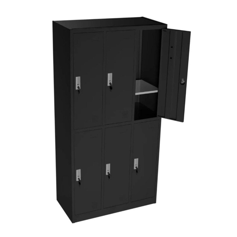 LOCKER 3 CUERPOS 6 CASILLEROS 183X90X40CM COLOR NEGRO - 3