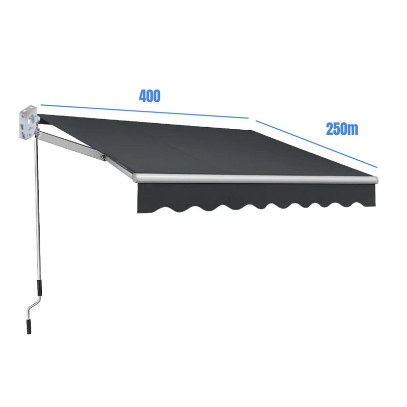 TOLDO 4×2.5MT CON BRAZO RETRACTIL NEGRO - 2