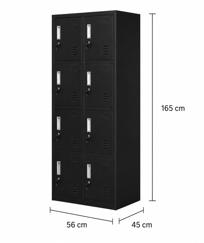LOCKER 2 CUERPOS 8 CASILLEROS 165X56X45 - 3