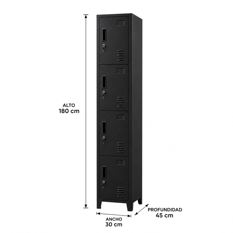 LOCKER 1 CUERPO 4 CASILLEROS 180X30X45 - 3