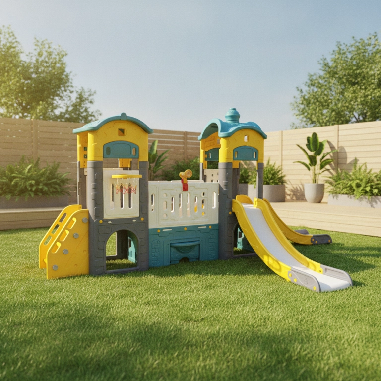 CASA INFANTIL CON DOBLE TOBOGAN - 2