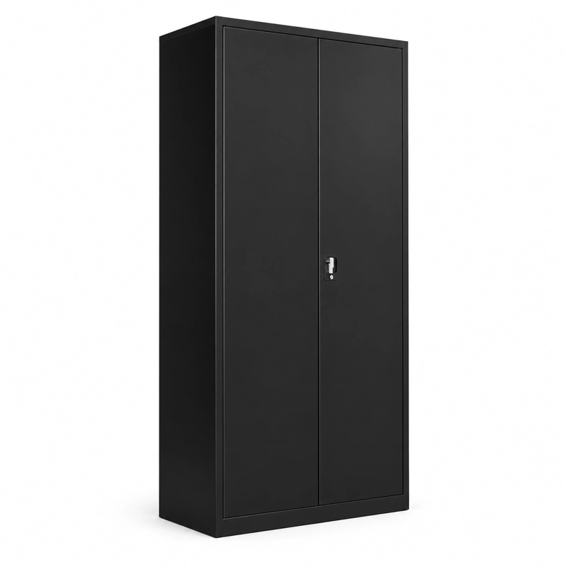ESTANTE ARMARIO METALICO OFICINA 2 PUERTAS NEGRO - 1