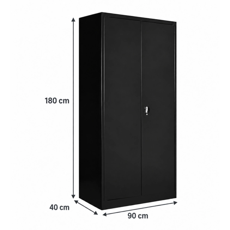 ESTANTE ARMARIO METALICO OFICINA 2 PUERTAS NEGRO - 3