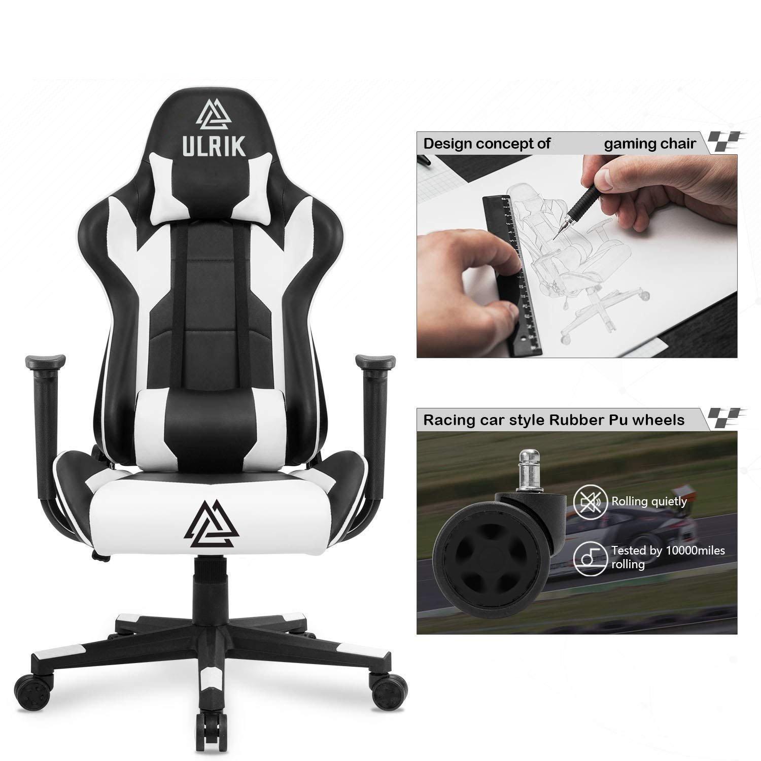 SILLA GAMER DE OFICINA PROFESIONAL ULRIK BLANCA - 5
