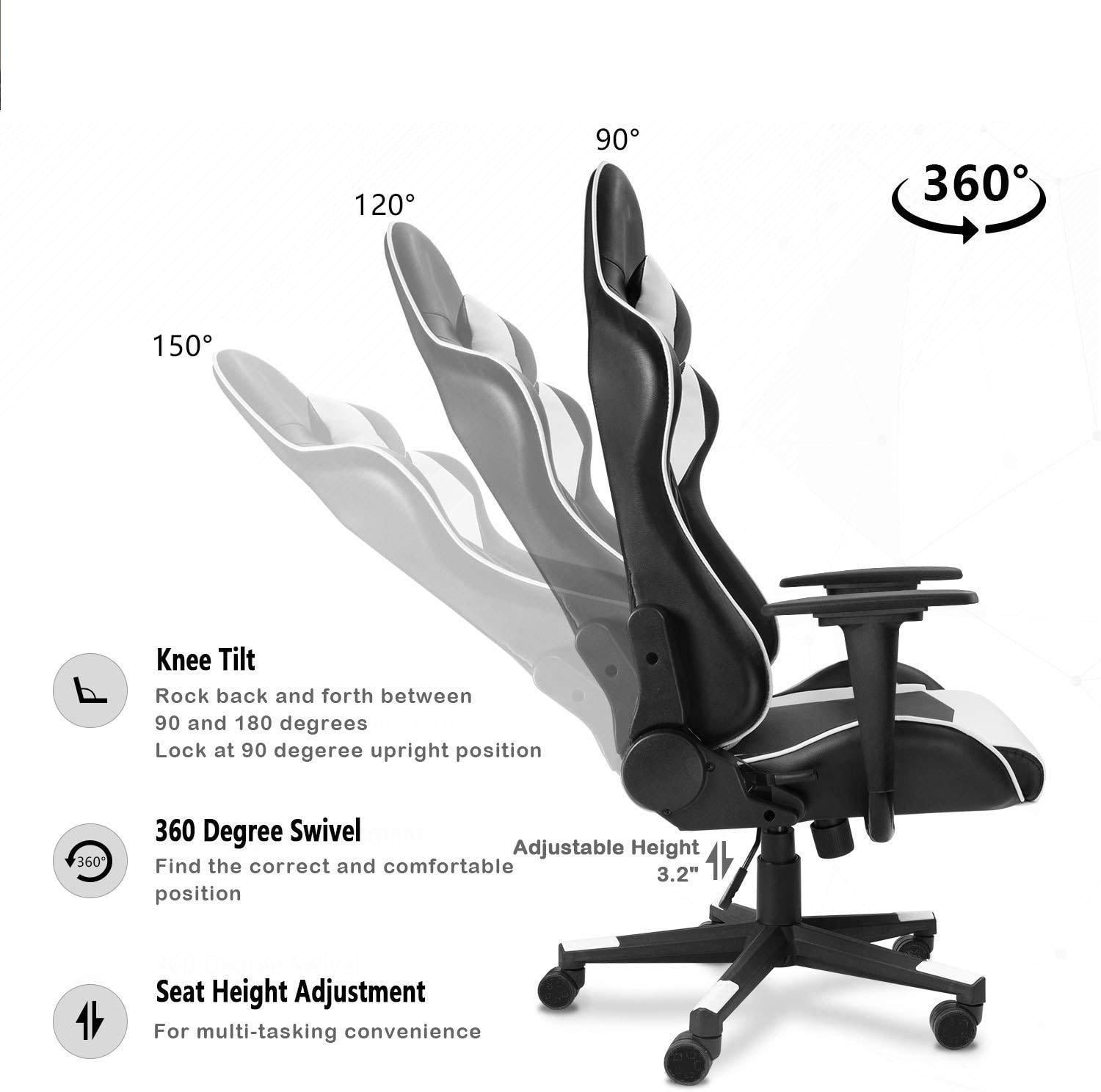 SILLA GAMER DE OFICINA PROFESIONAL ULRIK BLANCA - 7